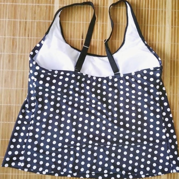 New - Without Tags, Women's Retro Polka Dot Tankini Two Pieces Swimsuit; Size XL - Picture 4 of 8